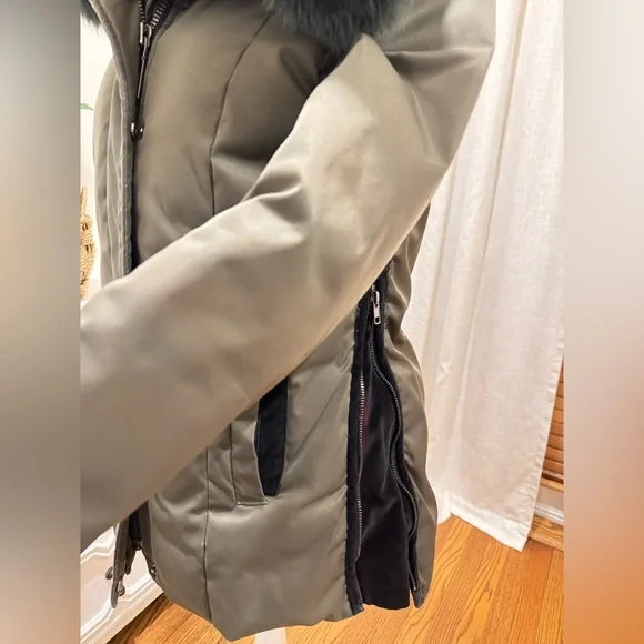 Dawn Levy Luka Fitted Parka with Velvet & Fur Trim XS - Picture 6 of 9